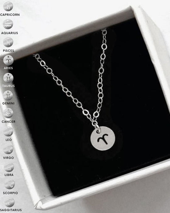 Zodiac Coin Necklace  - Sterling Silver