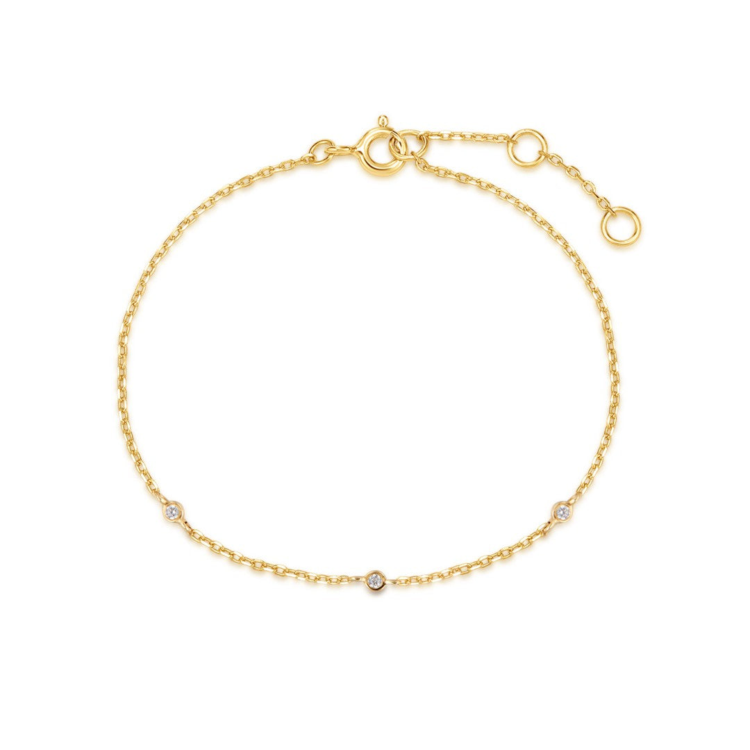 Lab-grown diamond station bracelet in 14k solid gold
