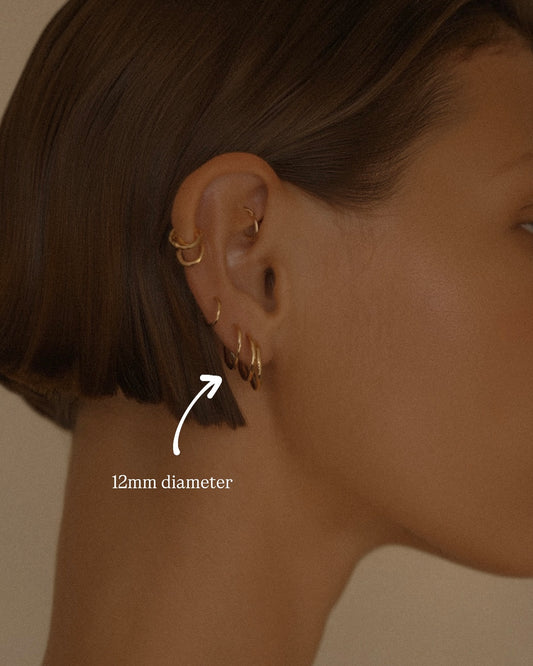 Sleeper Hoop Earrings - 14k Yellow Gold Fill