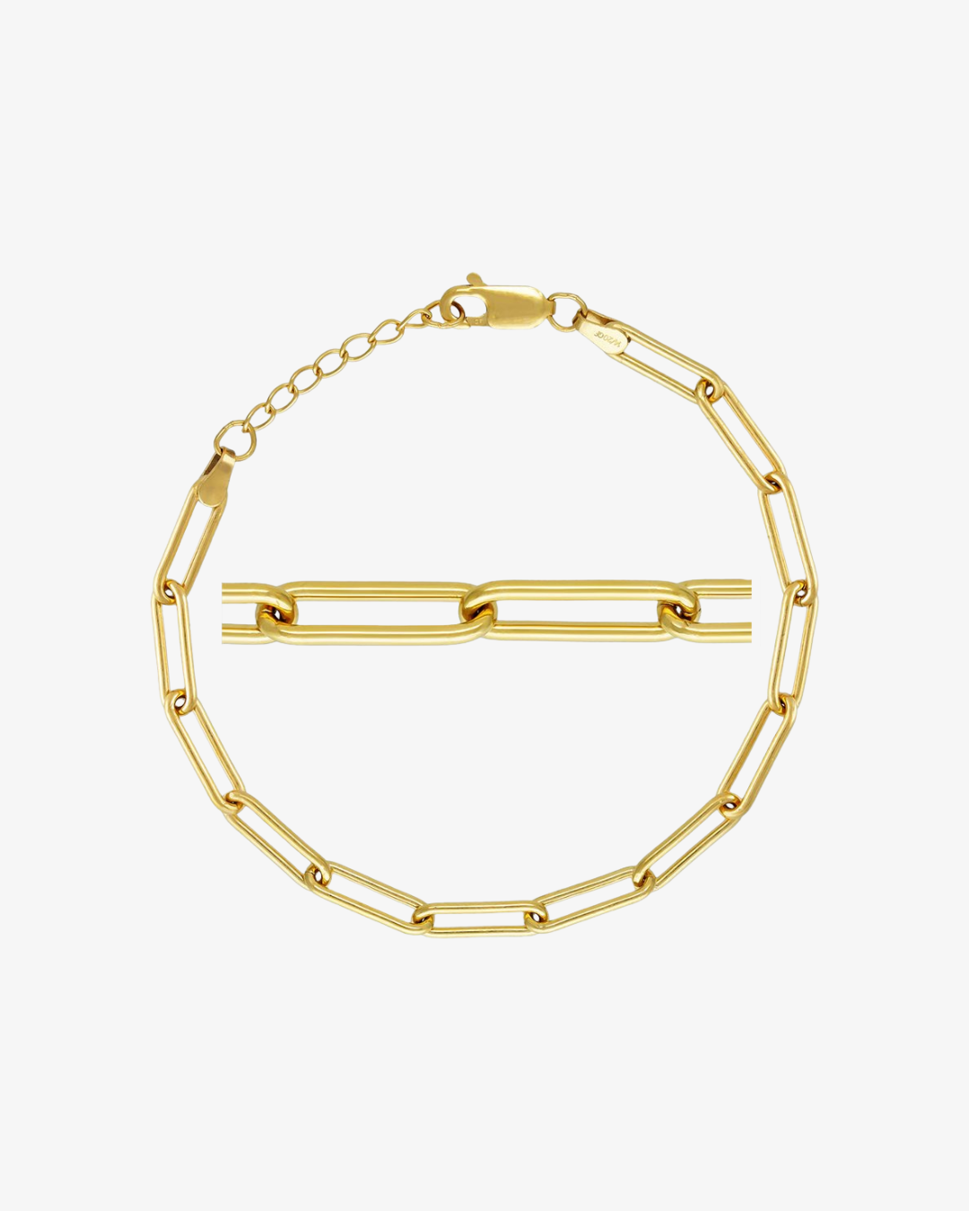Thick Paperclip Chain Bracelet - 14k Yellow Gold Fill