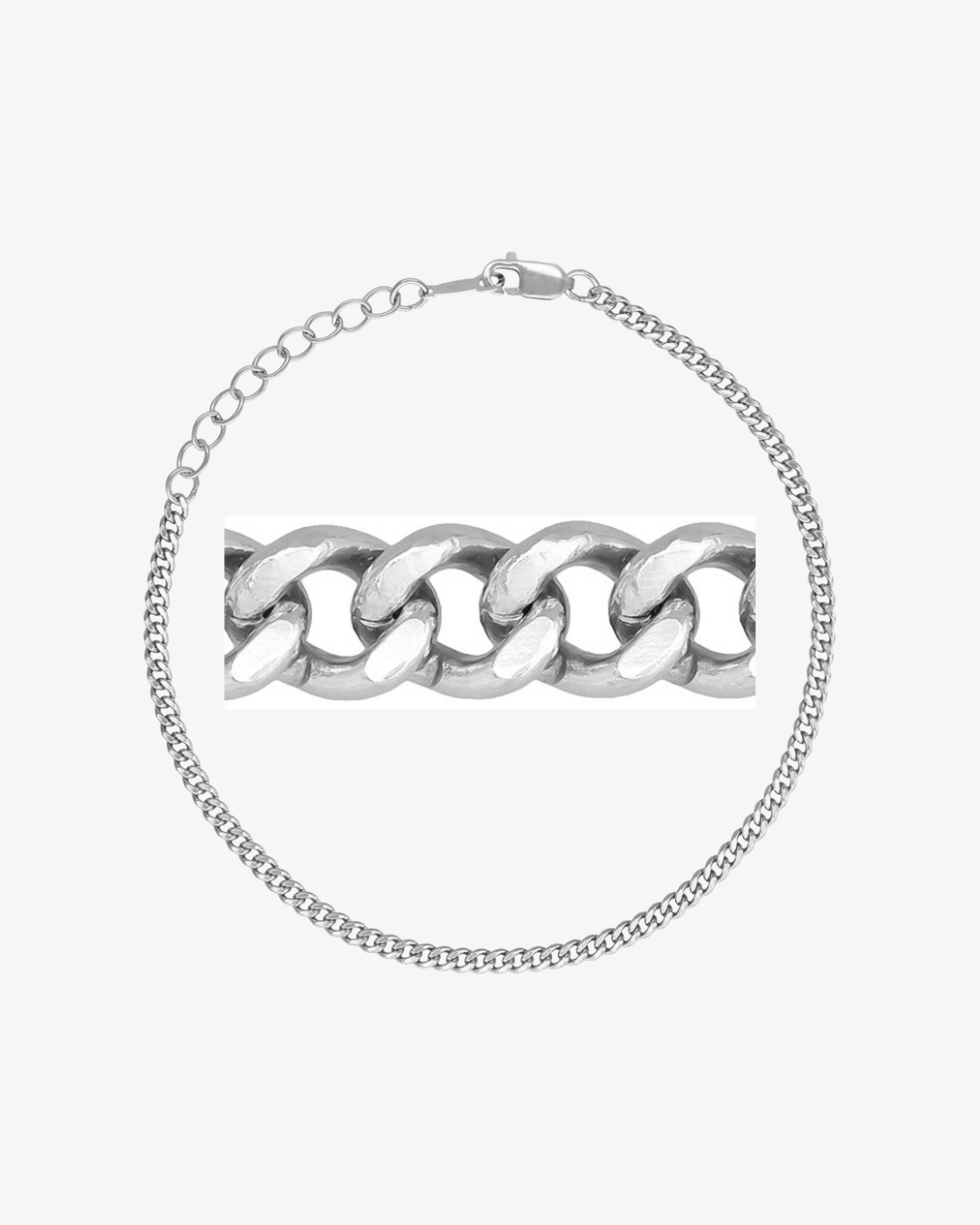 Curb Chain Bracelet - Sterling Silver