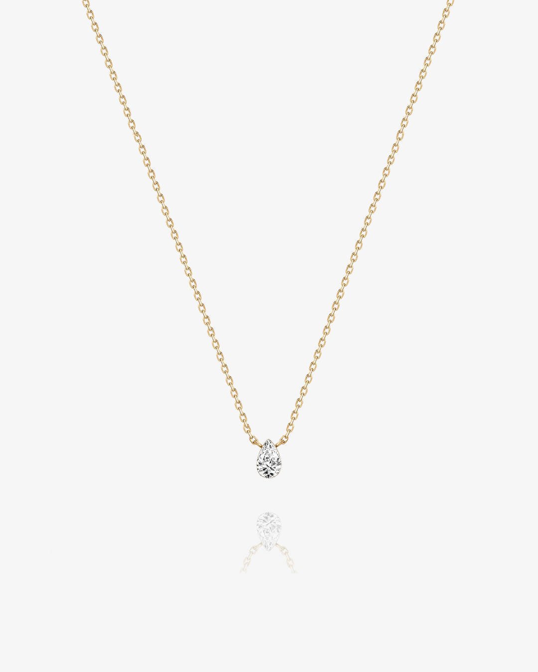 PRE-ORDER: Invisible-Set Pear Lab-Grown Diamond Necklace - 14k Solid Gold
