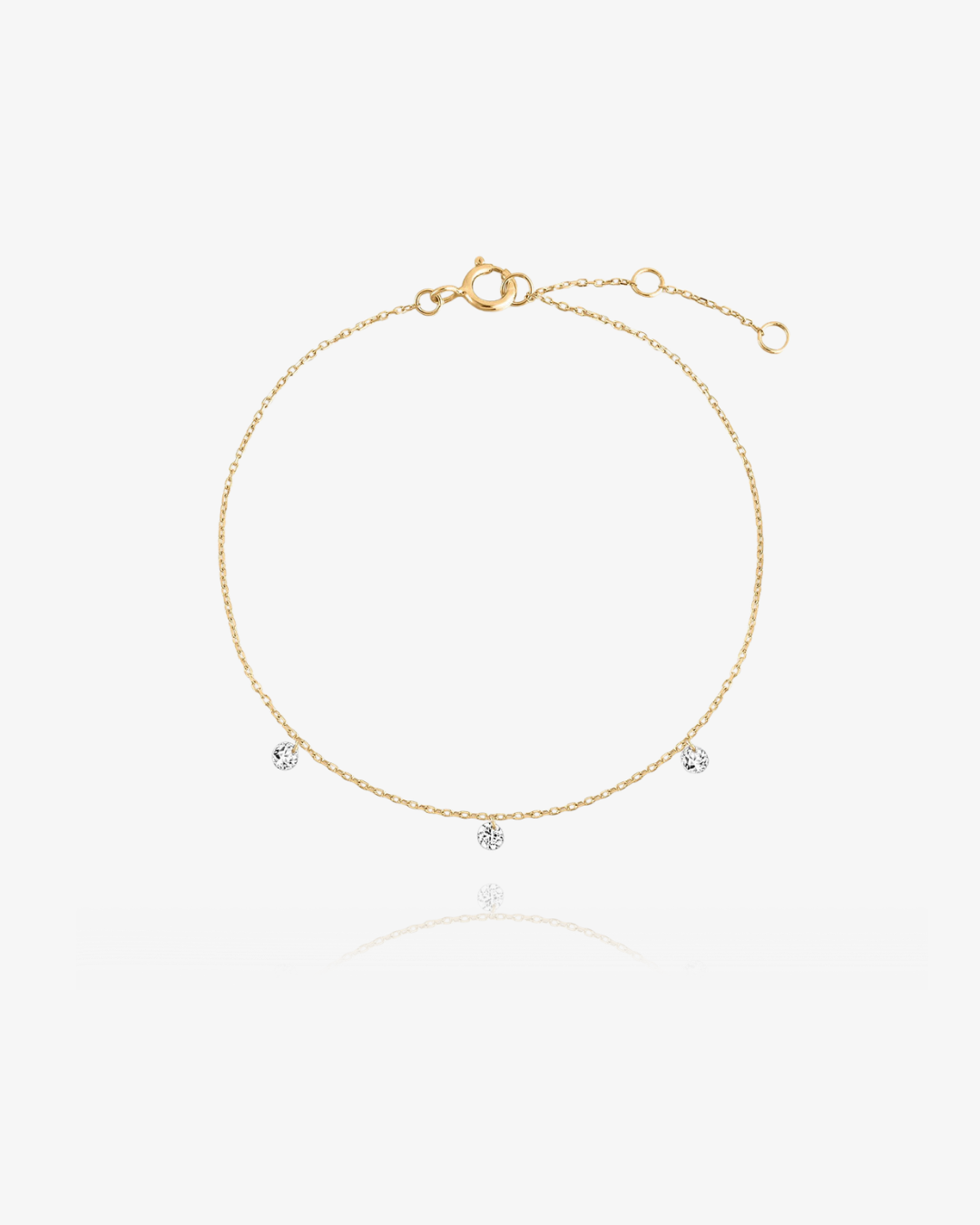 PRE-ORDER: Lab-Grown Diamond Dangling Station Bracelet - 14k Solid Gold