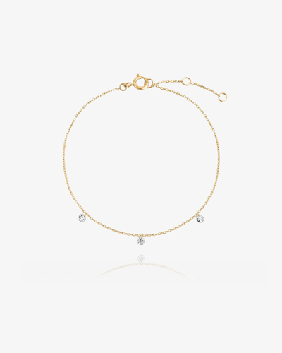 Lab-Grown Diamond Dangling Station Bracelet - 14k Solid Gold