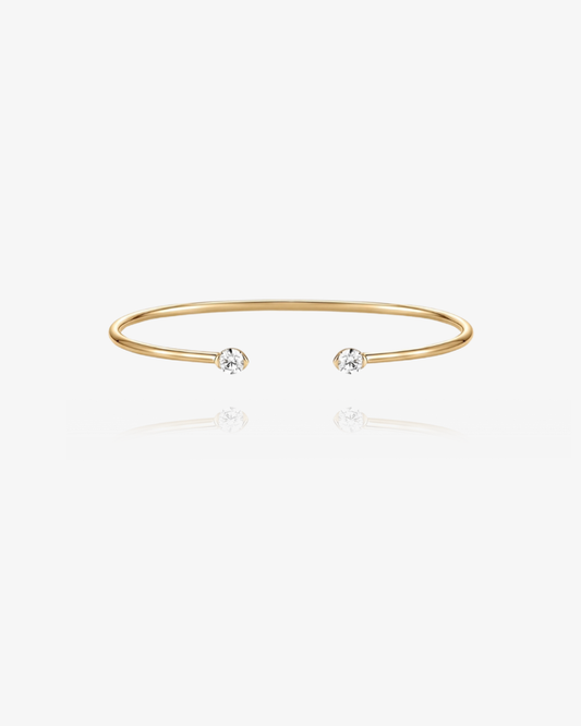 Open-End Lab-Grown Diamond Cuff Bracelet - 14k Solid Gold