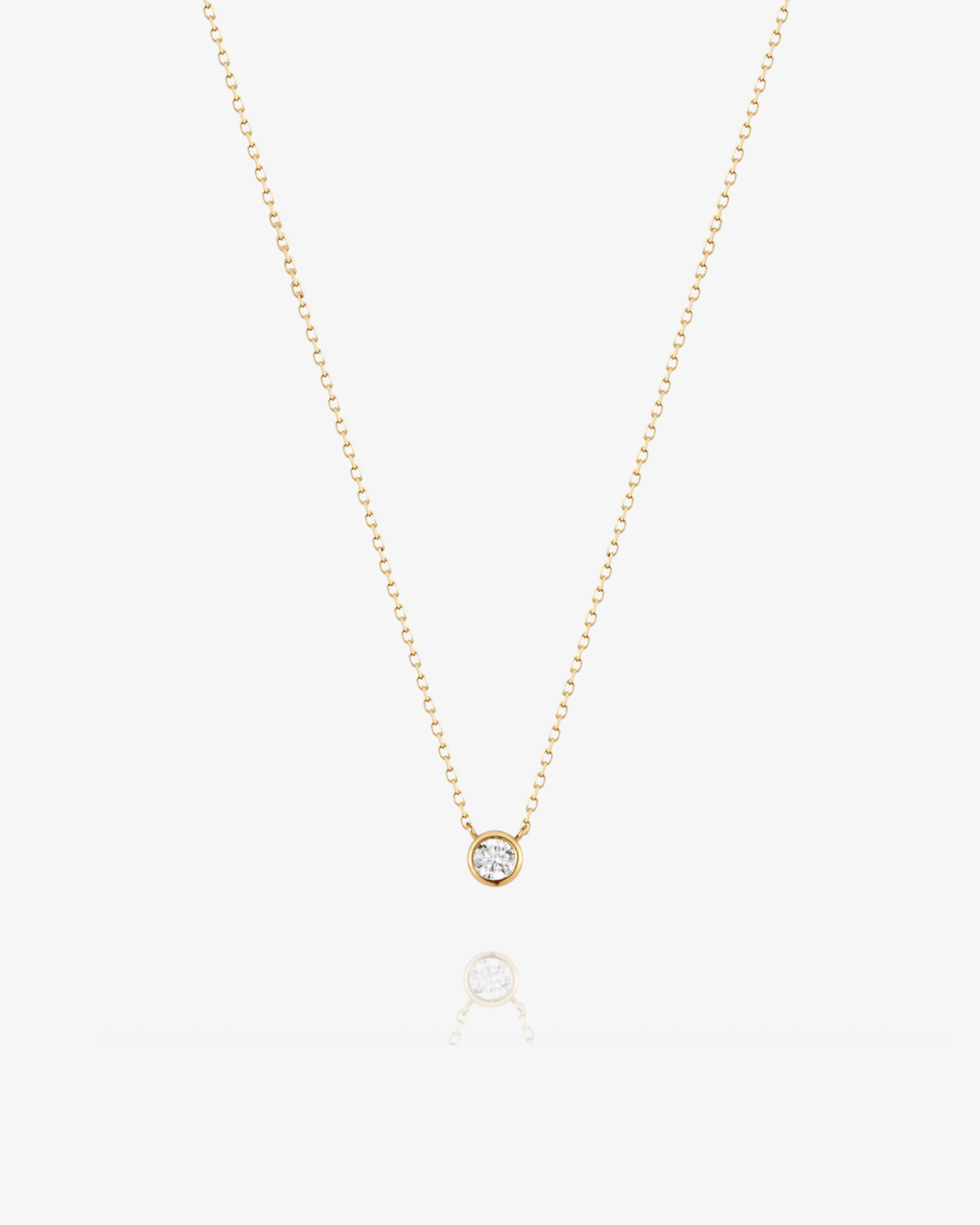 PRE-ORDER: 3mm Lab-Grown Diamond Bezel Necklace - 14k Solid Gold