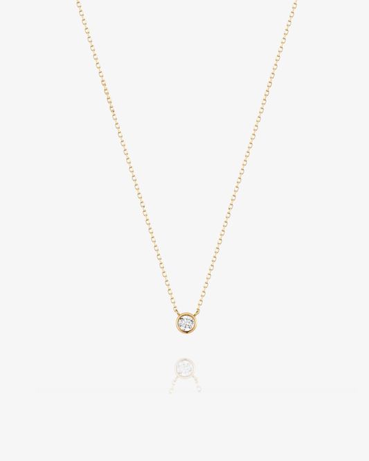 PRE-ORDER: 3mm Lab-Grown Diamond Bezel Necklace - 14k Solid Gold