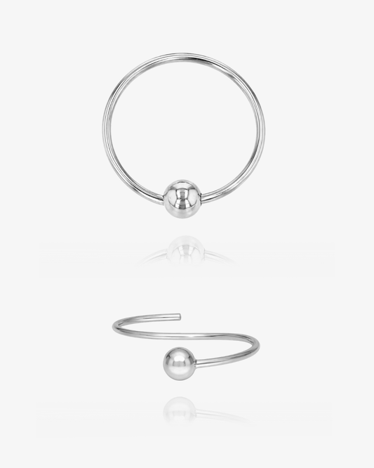 Hoop Belly Ring Close-Up - Sterling Silver | The Littl