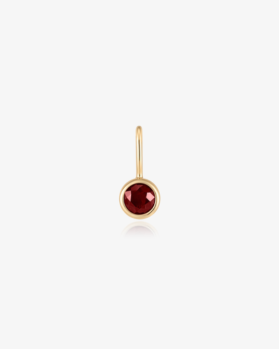 Birthstone charm in 14k solid gold with a garnet