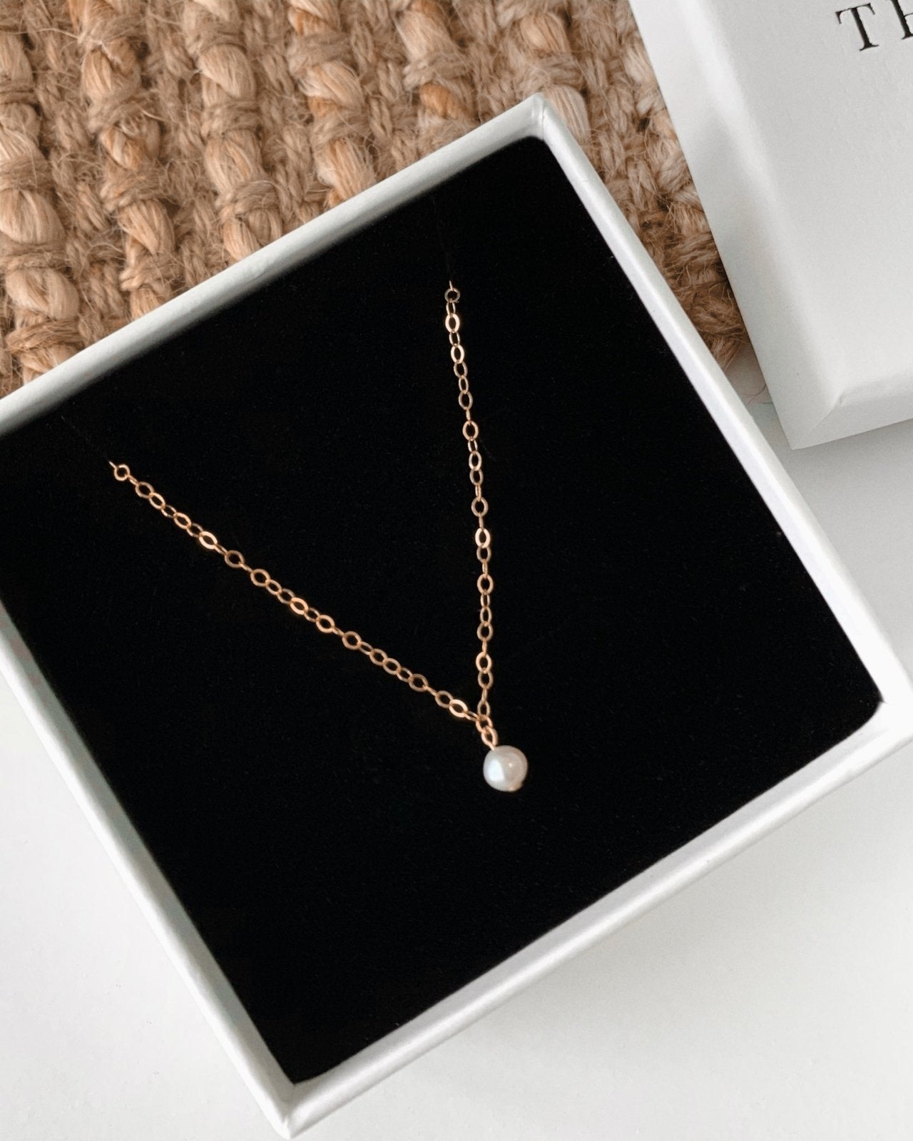 Freshwater Pearl Pendant Necklace - 14k Rose Gold Fill