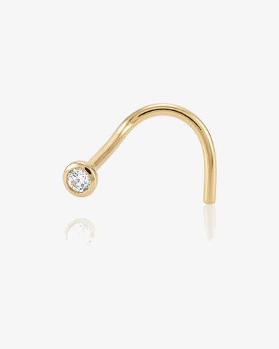 CZ Nose Ring in 14k solid gold