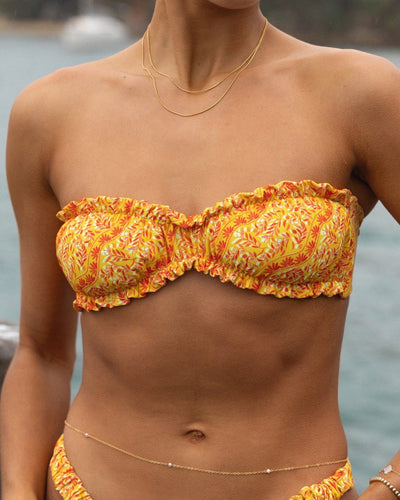 Magnetic Bikini Top - Spicy Olive | The Littl Australia