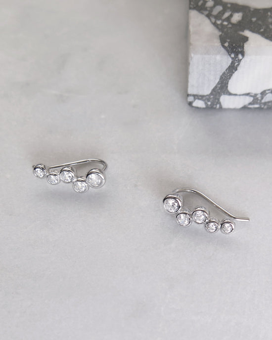 CZ Satellite Earrings  - Sterling Silver