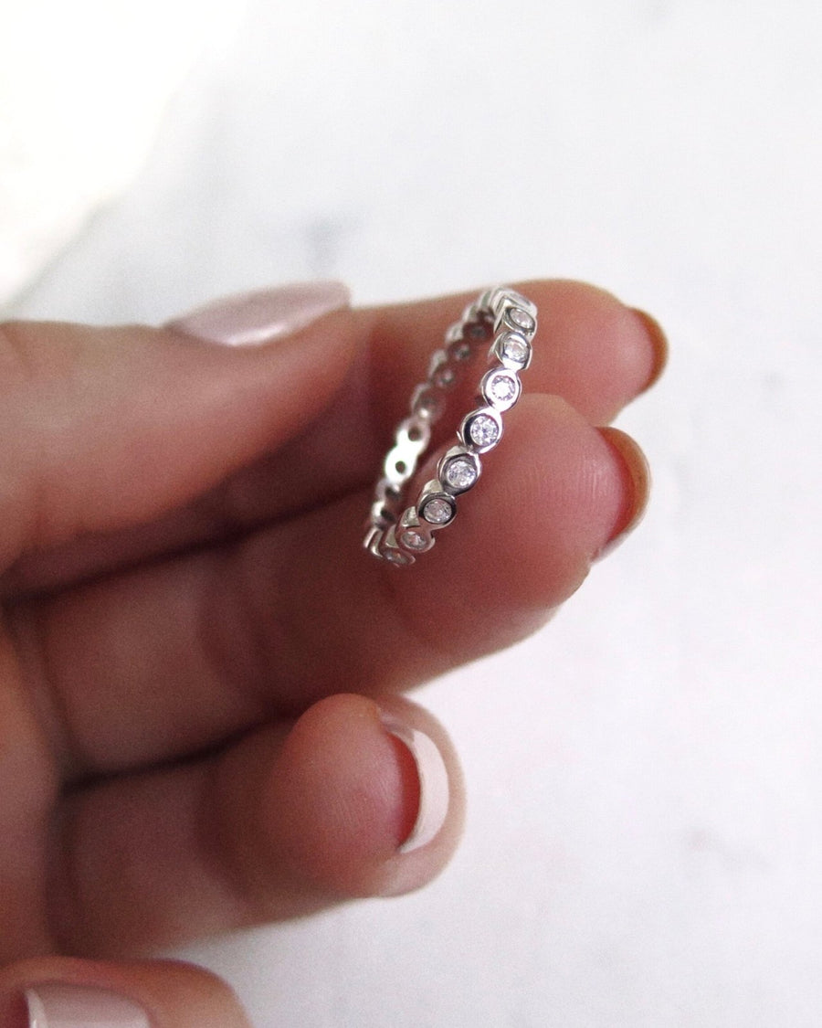 All Round CZ Ring - Sterling Silver