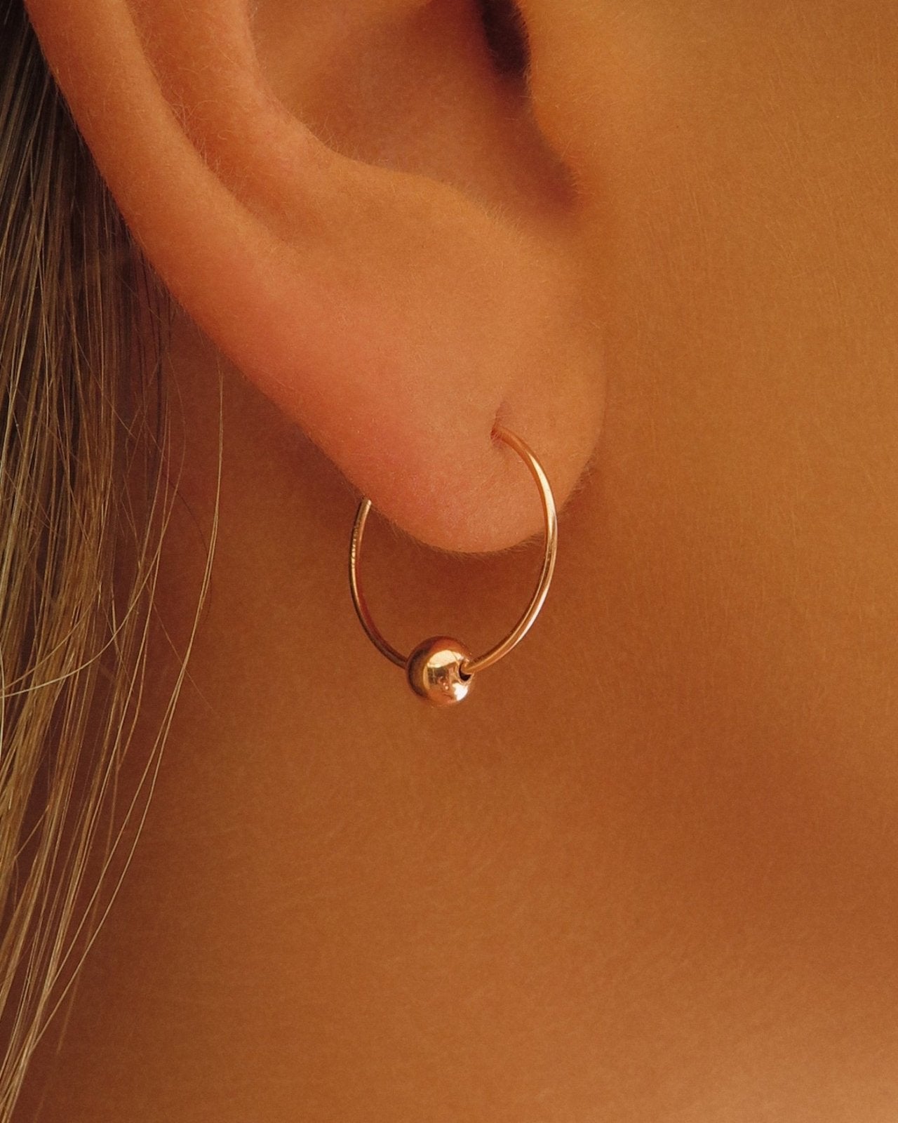 CLASSIC HOOP EARRINGS- 14k Rose Gold - The Littl - -