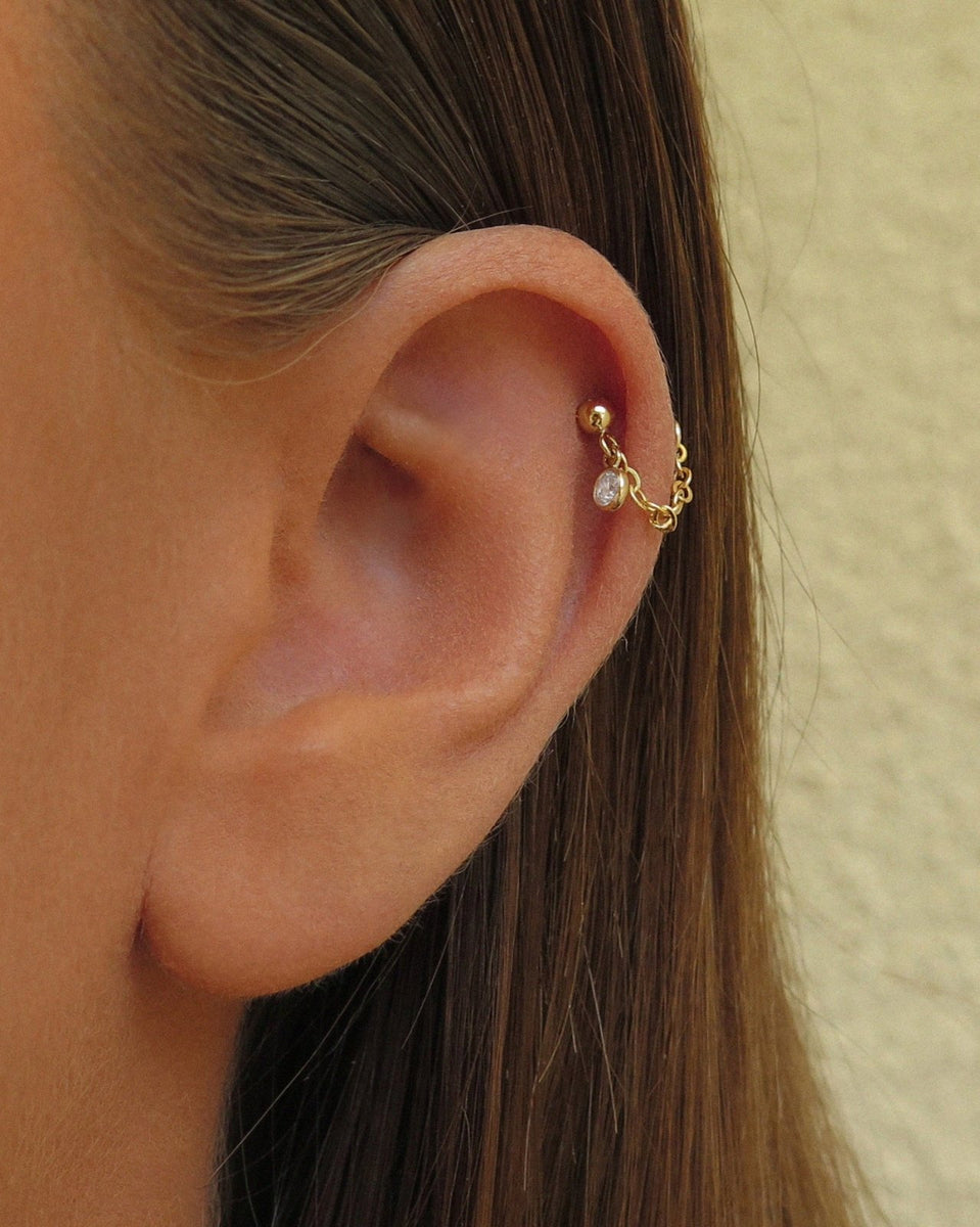 CZ CHAIN HELIX PIERCING - The Littl A$89.99 A$99.99 14k Rose Gold