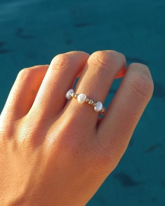 Freshwater Pearl Beaded Mix Ring