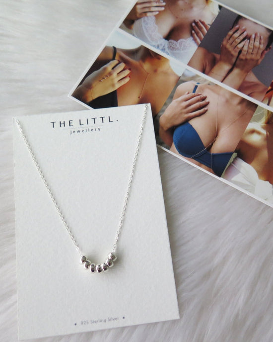SEVEN RING NECKLACE- Sterling Silver - The Littl - Deluxe Chain - 39cm
