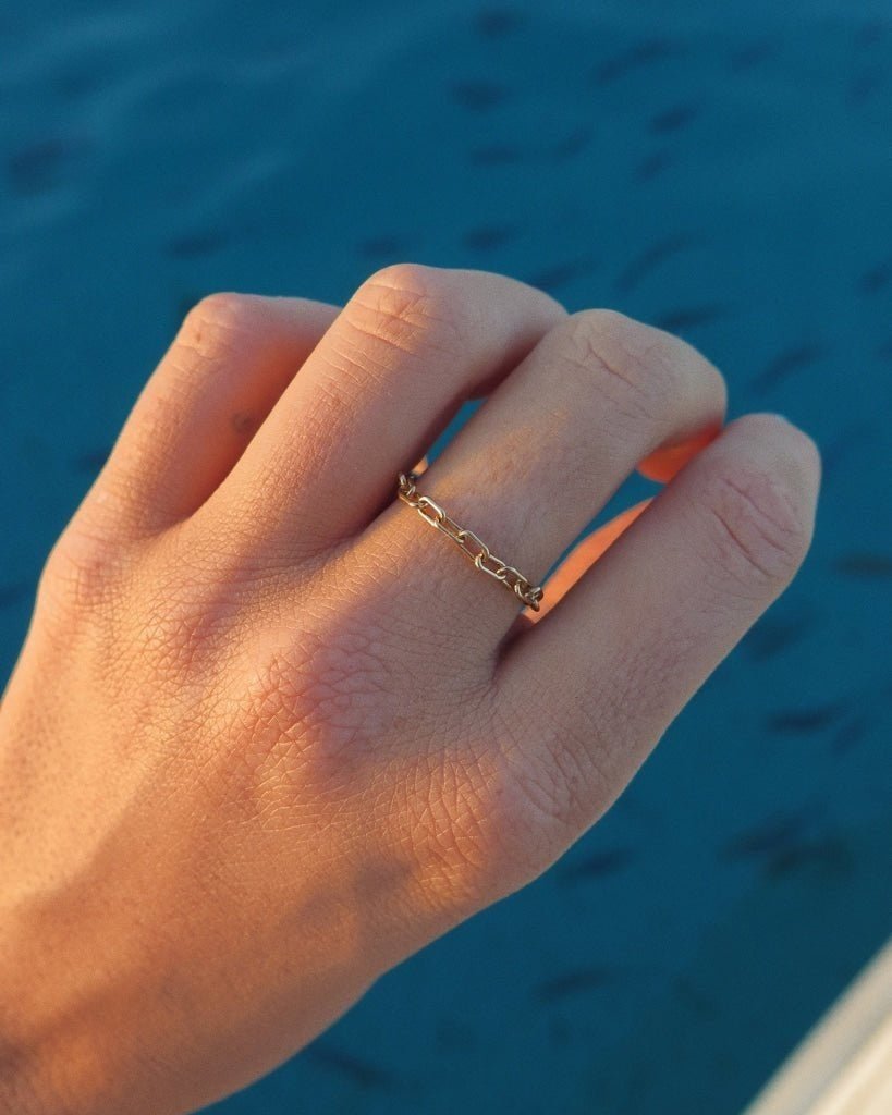 THICK CHAIN RING- 14k Yellow Gold - The Littl - 14k Yellow Gold Fill - 5