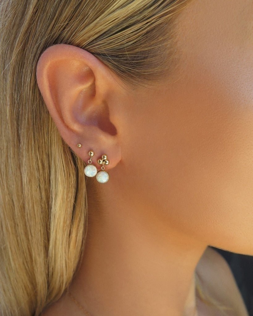 TRINITY BELLO OPAL STUD EARRINGS- 14k Yellow Gold Fill - The Littl - 14k Yellow Gold Fill - Earrings