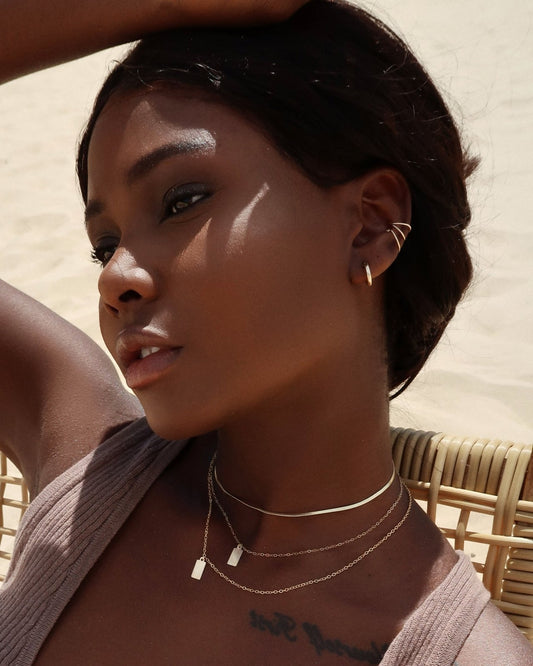 TRIPLE BAR CUFF- 14k Yellow Gold - The Littl - -
