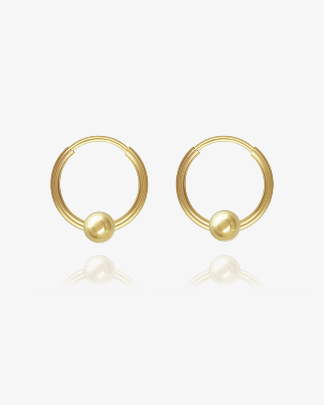 Sleeper Bead Hoop Earrings - 14k Yellow Gold Fill