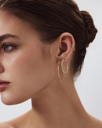 PRE-ORDER: Classic Slim Hoop Earrings - 14k Solid Gold
