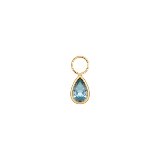 London blue topaz drop charm in 14k solid gold