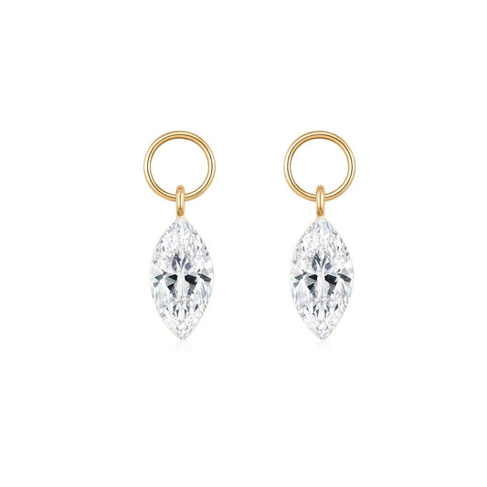 marquise Lab-Grown Diamond Charms in 14k solid gold, sold as a set of two