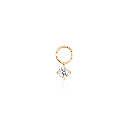 2.8mm lab-grown diamond solitaire huggie charm in 14k solid gold