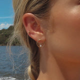 CZ Centre Stud Earrings - 14k Yellow Gold Fill