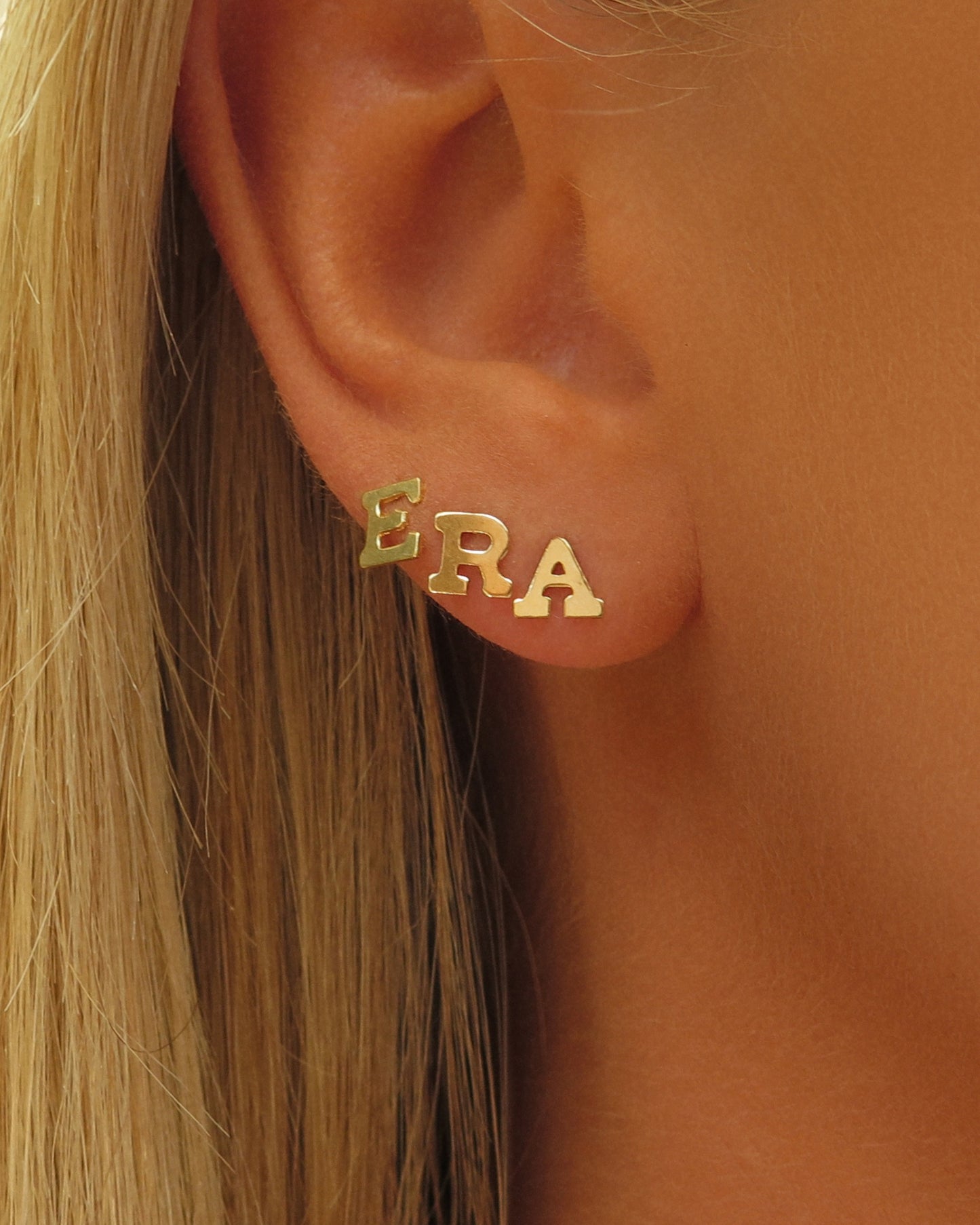 Letter Stud Earrings - 14K Yellow Gold Fill