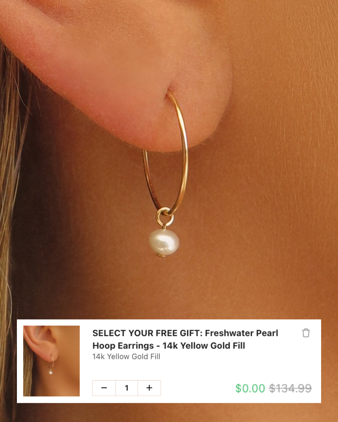 SELECT YOUR FREE GIFT: Freshwater Pearl Hoop Earrings - 14k Gold-Filled | Waterproof & Tarnish-Resistant | The Littl