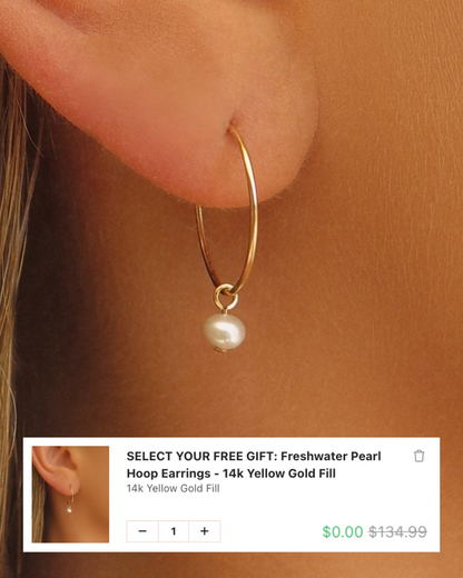 SELECT YOUR FREE GIFT: Freshwater Pearl Hoop Earrings - 14k Gold-Filled | Waterproof & Tarnish-Resistant | The Littl