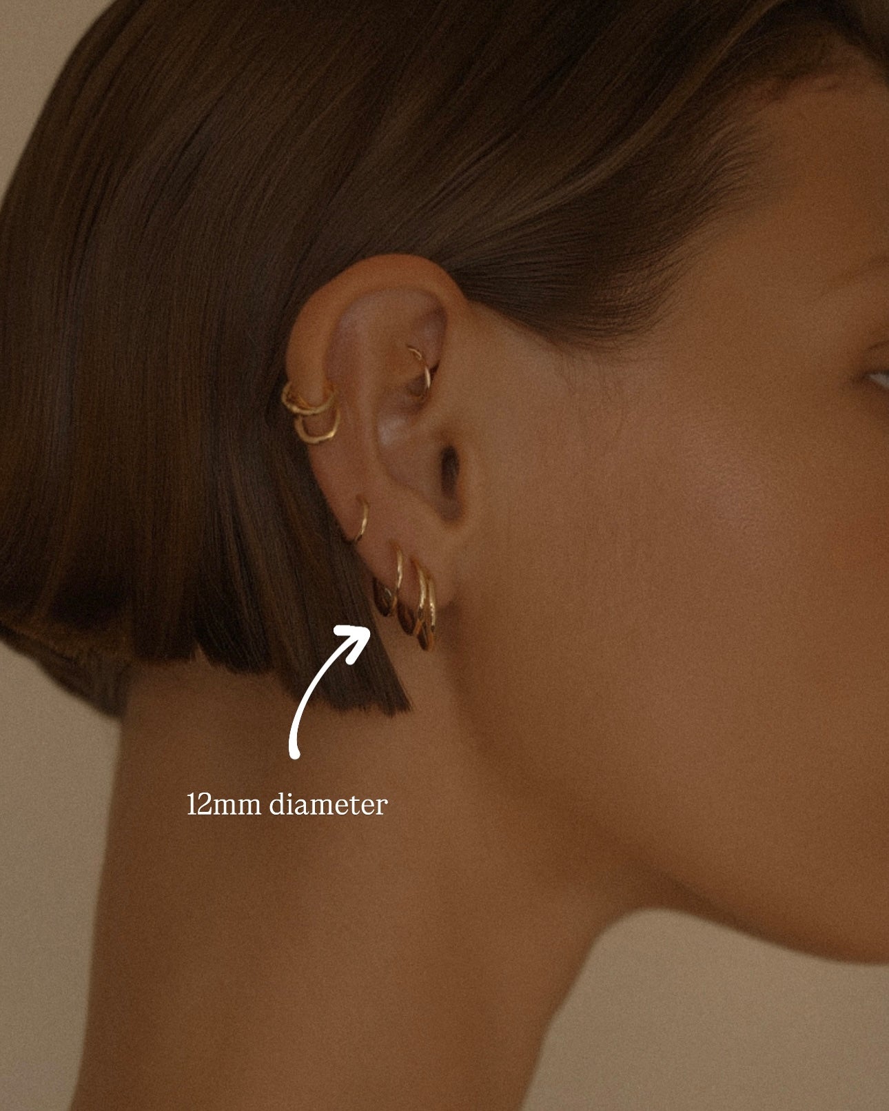 Sleeper Hoop Earrings Close-Up - 14k Gold-Filled | The Littl