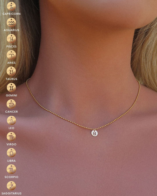 Zodiac Bead Chain Necklace  - 14k Yellow Gold Fill