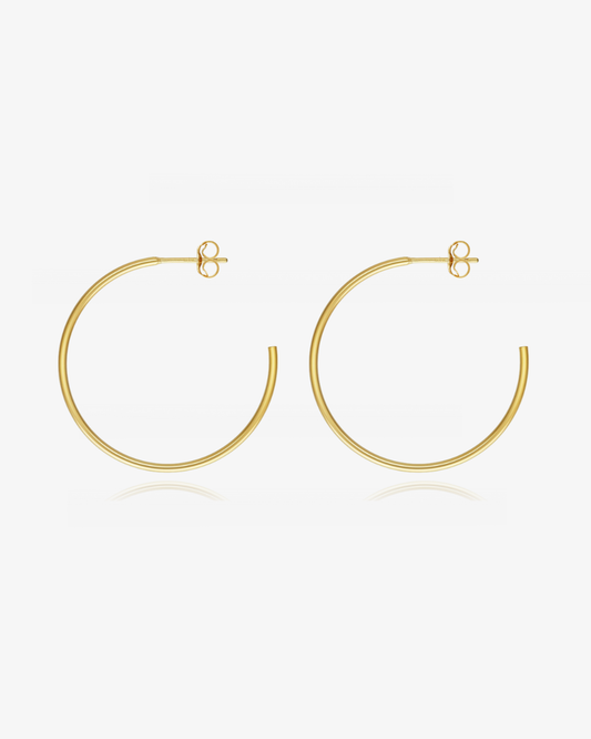30mm Open Hoop Stud Earrings 30mm - 14k Gold-Filled | The Littl