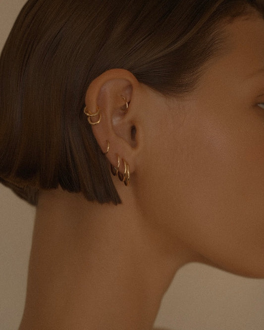Sleeper Hoop Earrings - 14k Yellow Gold Fill