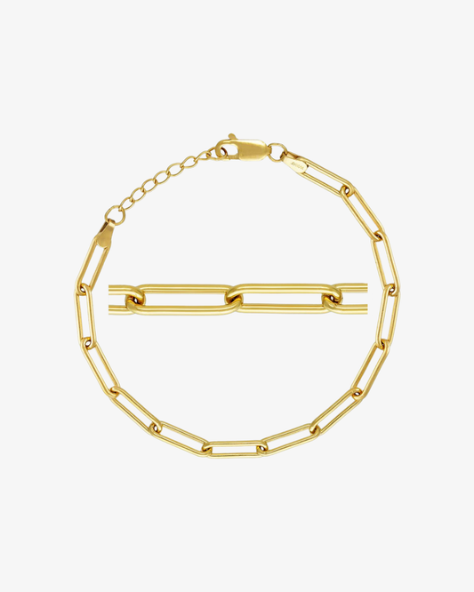 Thick Paperclip Chain Bracelet - 14k Yellow Gold Fill