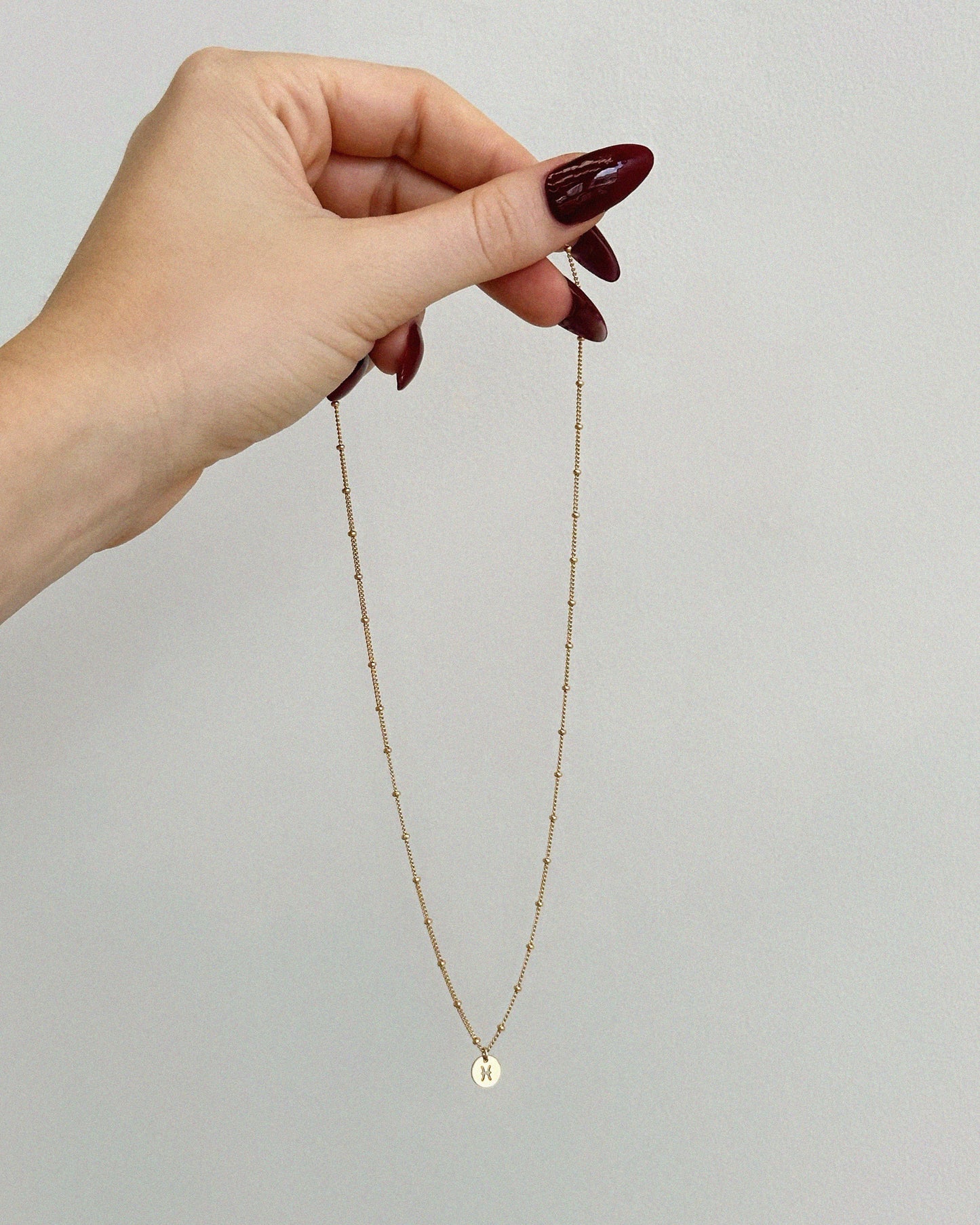 Zodiac Curb Chain Necklace  - 14k Yellow Gold Fill