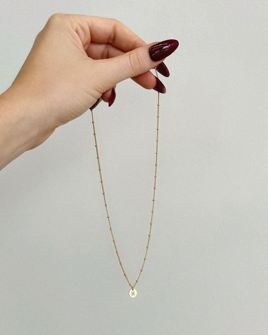 Zodiac Curb Chain Necklace  - 14k Yellow Gold Fill