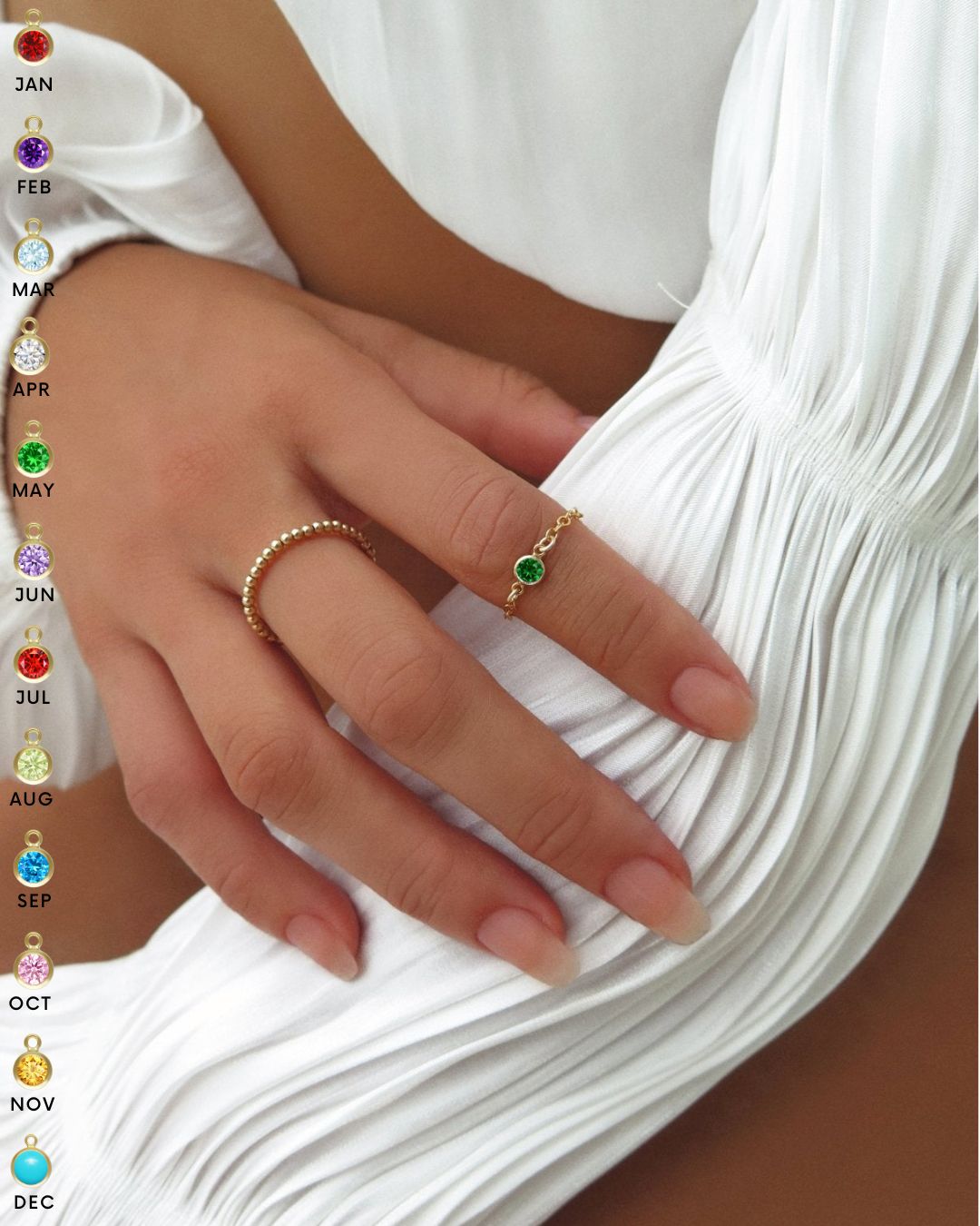 Birthstone Fingertip Ring