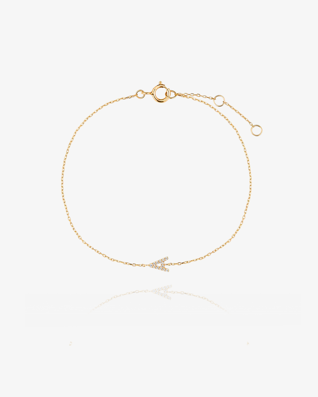 PRE-ORDER: Pavé Diamond Initial Chain Bracelet - 14k Solid Gold
