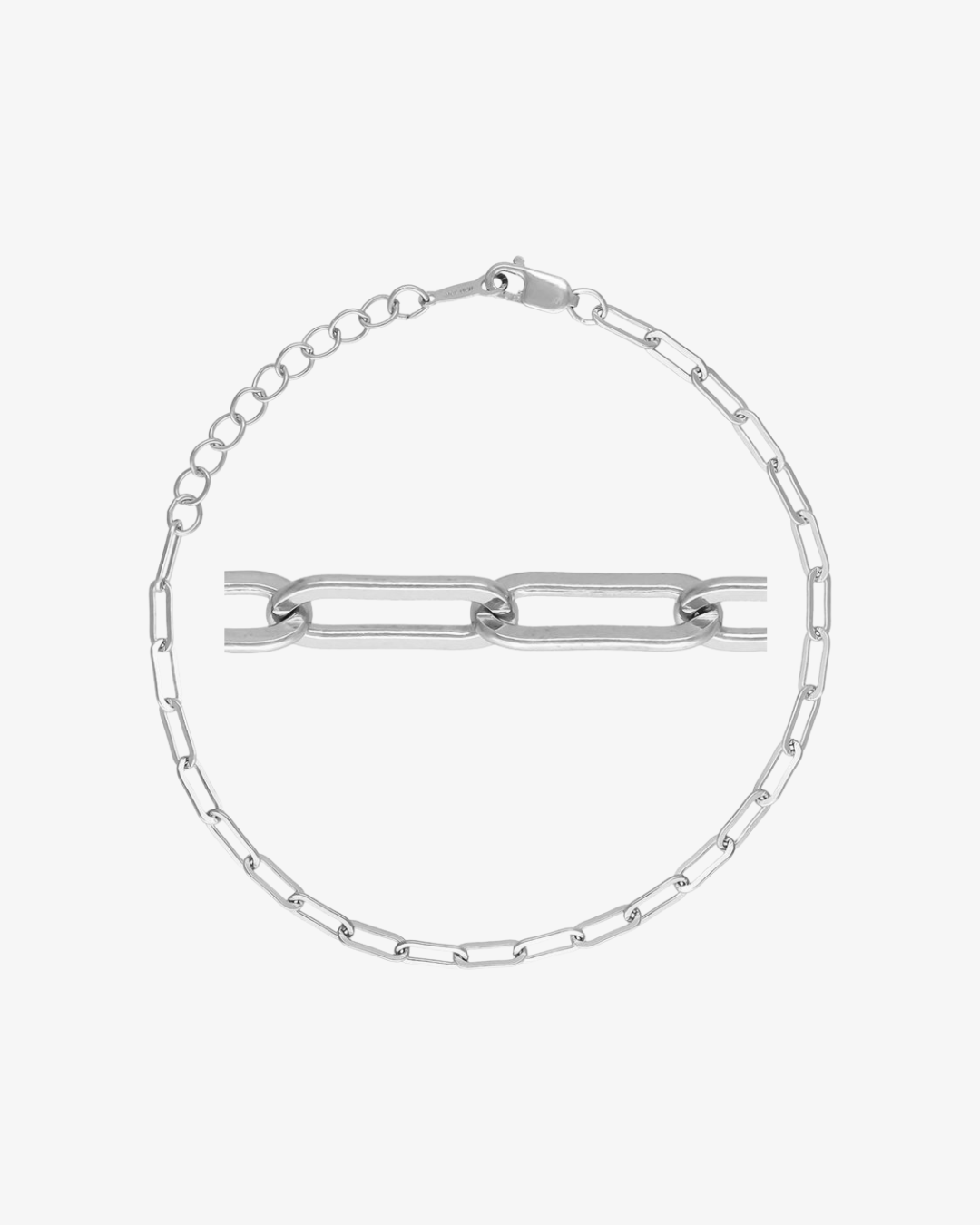 Dainty Paperclip Chain Bracelet - Sterling Silver