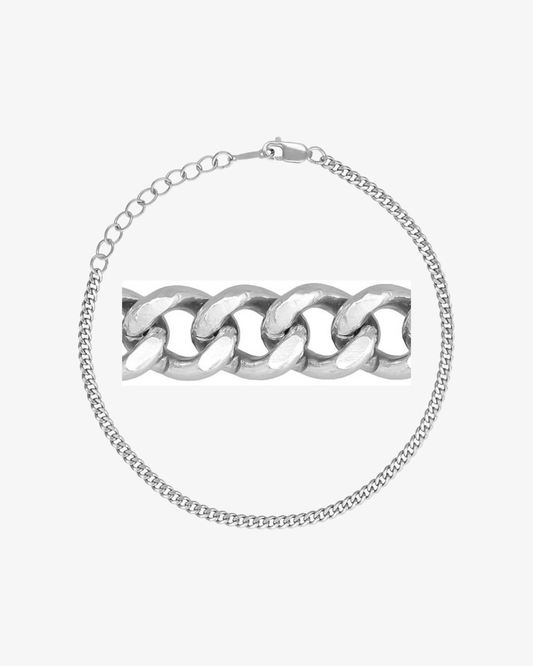Curb Chain Bracelet - Sterling Silver