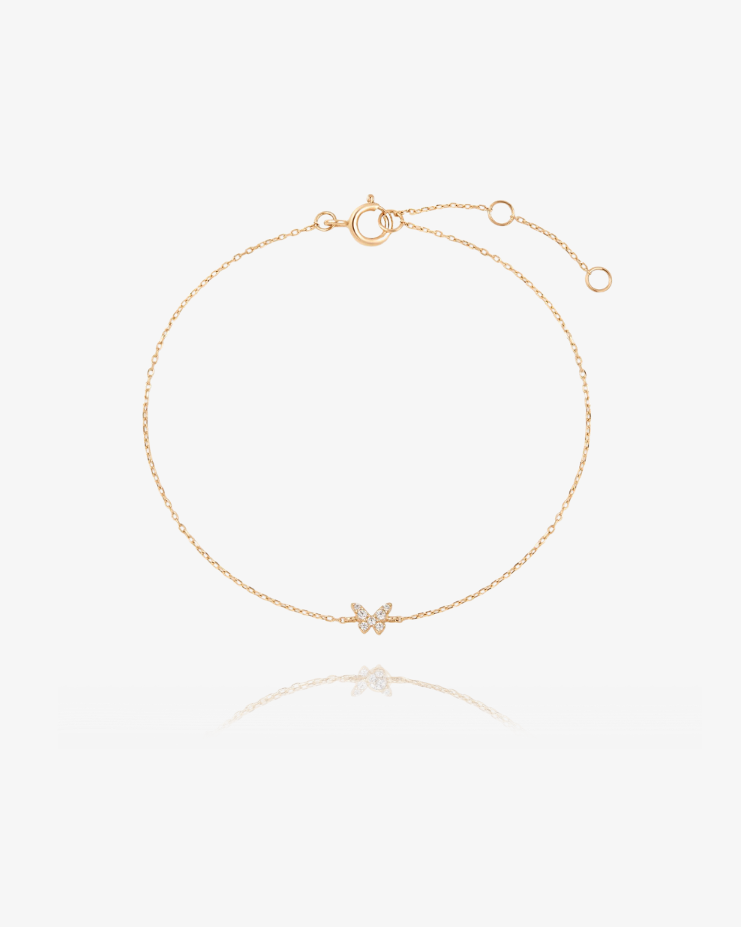 PRE-ORDER: Diamond Butterfly Chain Bracelet - 14k Solid Gold