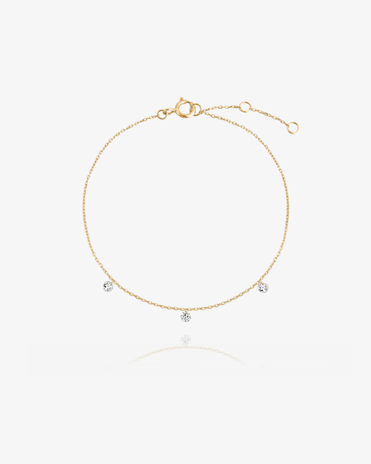 PRE-ORDER: Lab-Grown Diamond Dangling Station Bracelet - 14k Solid Gold