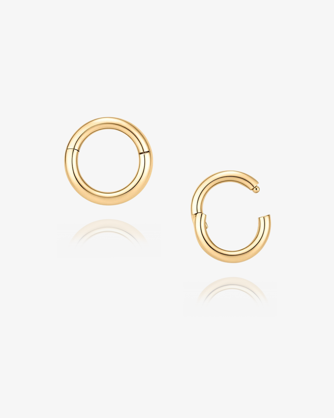 5mm gold clicker hoop in 14k solid gold