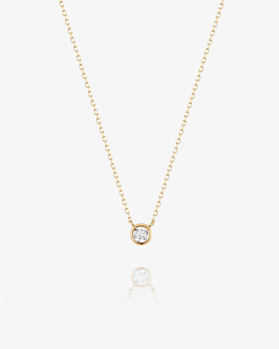PRE-ORDER: 3mm Lab-Grown Diamond Bezel Necklace - 14k Solid Gold