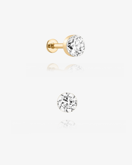 PRE-ORDER: Round Lab-Grown Diamond Stud - 14k Solid Gold